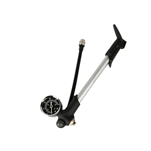 Bicicleta Bicicleta Bomba de Choque de Alta presión 300 PSI MAX Fork/SUSPENSIÓN DE Aire Trasera con GALIO Grande - Ideal para la Bicicleta de montaña MTB,Plata