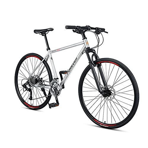 Bicicleta, Bicicleta de carretera, Bicicleta de carretera de 27 velocidades, Bicicleta de carreras híbrida deportiva para adultos, Rueda 700C, No es fácil de deformar, Freno de disco doble/sil