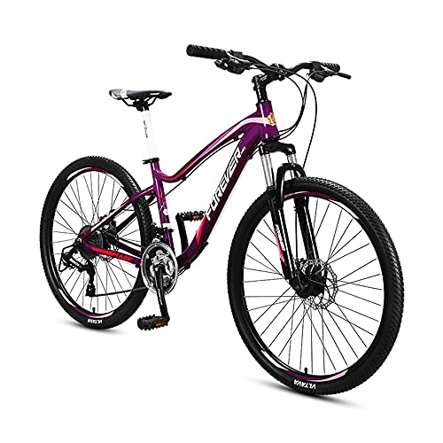 Bicicleta, bicicleta de montaña, bicicleta de doble choque de 27 velocidades, con marco de aleación de aluminio, para mujeres y adolescentes, no es fácil de deformar, fácil de instalar, antidesli