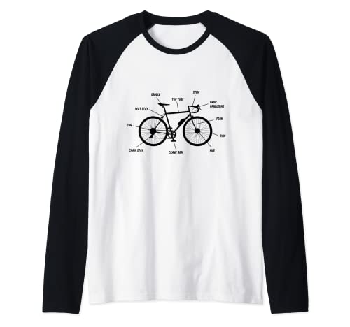Bicicleta Bicicleta Definición Descripción Arte Ilustración Camiseta Manga Raglan