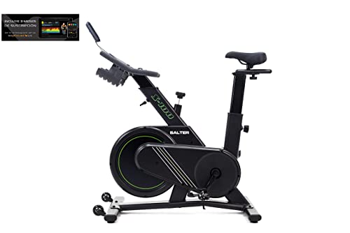 Bicicleta ciclo indoor SALTER S-100. Bicicleta estática Ciclo Indoor Spinning. Volante de Inercia 18 kg, Nivel Avanzado, Pantalla LCD, Fitness