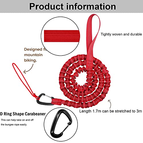 Bicicleta Cuerda de Remolque para Niños, 1.7m a 3m Cuerda De Nailon, MTB y Ciclismo elástico Correa para Montar