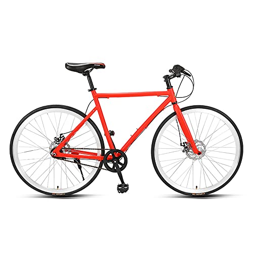 Bicicleta de carretera, Bicicleta de carretera de aluminio ultraligera de 3 velocidades, Bicicleta de carreras híbrida deportiva para adultos, Rueda 700C, No es fácil de deformar/Orange / 169x