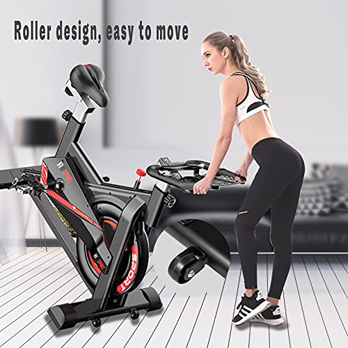 Bicicleta de ejercicio interior para uso doméstico/gimnasio, bicicleta de entrenamiento ajustable, pantalla LCD con monitor de ritmo cardíaco, bicicleta de giro súper silenciosa todo