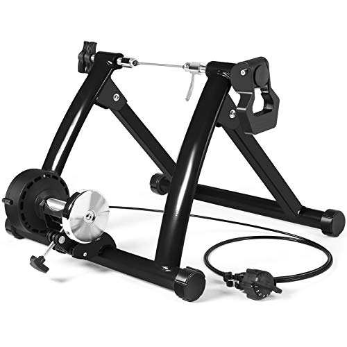 Bicicleta de Entrenamiento Plegable de Acero con Cierre rápido, Base para Rueda Delantera, para Entrenamiento de Bicicleta de 26 a 29 Pulgadas, para casa o Interior Red