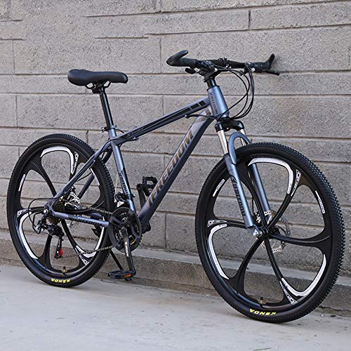 Bicicleta De Montaña 21/24/27/30 Velocidades Freno De Disco Doble Bicicletas Urbanas Adaptación Para Todo Terreno De 24/26 Pulgadas Suspensión Trasera Con Amortiguador Delantero Rígido,E-26in-27speed