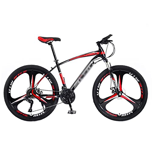 Bicicleta de montaña de 21/24/27 velocidades para adultos, hombres, mujeres, bicicleta de montaña de 26 pulgadas, cuadro de acero de alto carbono MTB con freno de disco y frenos de disco (tamaño: 27 v