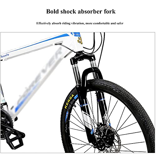 Bicicleta de montaña de 26 pulgadas Freno de disco delantero y trasero 24/27 velocidades Engranajes Bicicleta para hombre con suspensión completa para niños con marco de acero al carbono (Tamaño: 24 v