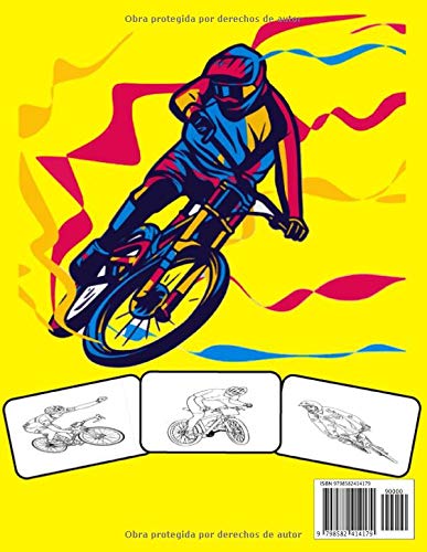 BICICLETA DE MONTAÑA LIBRO DE COLOREAR: Un excelente libro para colorear de bicicletas de montaña para niños pequeños, preescolares y niños