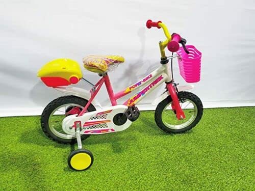 Bicicleta de niño de 12" con ruedas rosa blanca