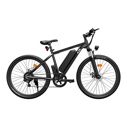 Bicicleta Eléctrica ADO A26 Ebike, Bicicleta de Montaña de 26"con Batería Extraíble de 36 V / 12,5 Ah/Caja de Cambios de 7 Velocidades/Velocidad Máxima 25 km/h (Negro, 26 * 1,95 Pulgadas)
