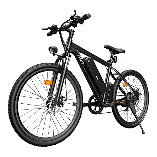 Bicicleta Eléctrica ADO A26 Ebike, Bicicleta de Montaña de 26"con Batería Extraíble de 36 V / 12,5 Ah/Caja de Cambios de 7 Velocidades/Velocidad Máxima 25 km/h (Negro, 26 * 1,95 Pulgadas)