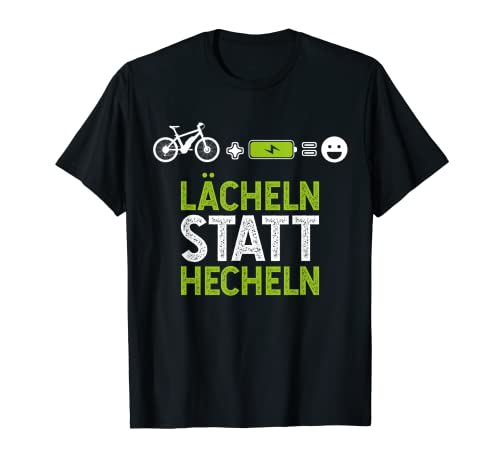 Bicicleta eléctrica con texto en alemán "Lächeln statt Mazelen" Camiseta