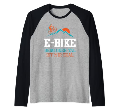 Bicicleta eléctrica de montaña o valle me importa si es una bicicleta eléctrica Pedelec Camiseta Manga Raglan