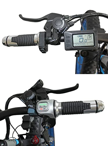 Bicicleta Eléctrica E-MTB 26", Bicicleta de Montaña con 4,0 Neumáticos Gordos Batería Litio 48V 13Ah, 80N.m, Shimano 21vel, Freno de Disco, EU Warehouse (Azul)