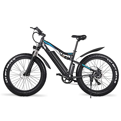 Bicicleta eléctrica GUNAI 26 '' 4.0 Fat Tire Mountain E-Bike 48V con batería extraíble de Iones de Litio de 17AH y Doble absorción de Impactos