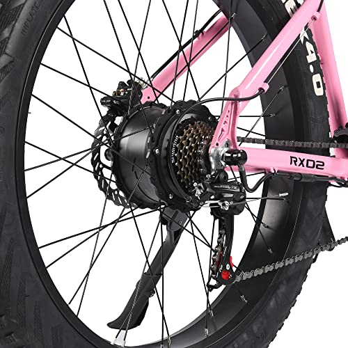 Bicicleta Electrica MTB 26 Pulgadas de citybike y Montaña E-Bike Batería de Litio Extraíble para Adulto Hombre Mujer (Rosado)