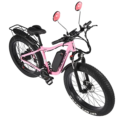 Bicicleta Electrica MTB 26 Pulgadas de citybike y Montaña E-Bike Batería de Litio Extraíble para Adulto Hombre Mujer (Rosado)