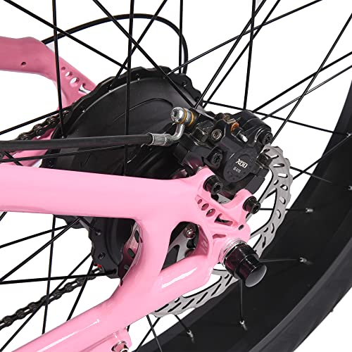 Bicicleta Electrica MTB 26 Pulgadas de citybike y Montaña E-Bike Batería de Litio Extraíble para Adulto Hombre Mujer (Rosado)