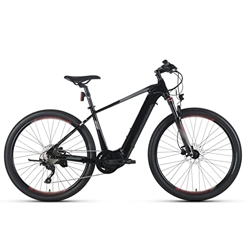 Bicicleta eléctrica para adultos 240 W 36 V Mid Motor 27.5 "Bicicleta de montaña eléctrica 12.8 Ah Li-Ion Batería eléctrica Cross Country Ebike (Color: Negro rojo)