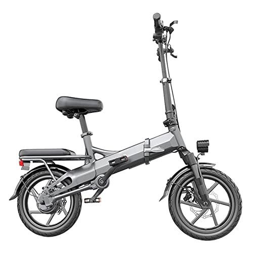 Bicicleta eléctrica para adultos 400 W 14 pulgadas plegable bicicleta eléctrica 15.5 Mph 36 V batería de litio City E-Bike sin cadena bicicletas plegables eléctricas (color: gris)