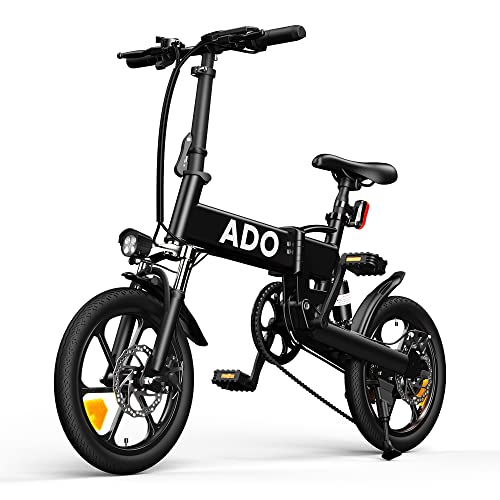Bicicleta eléctrica Plegable ADO A16, Bicicleta eléctrica para Ciudad de 250 W, con Batería Extraíble de 36 V / 7,8 Ah, Caja de Cambios Shimano de 7 Velocidades, Velocidad Máxima de 25 km/h