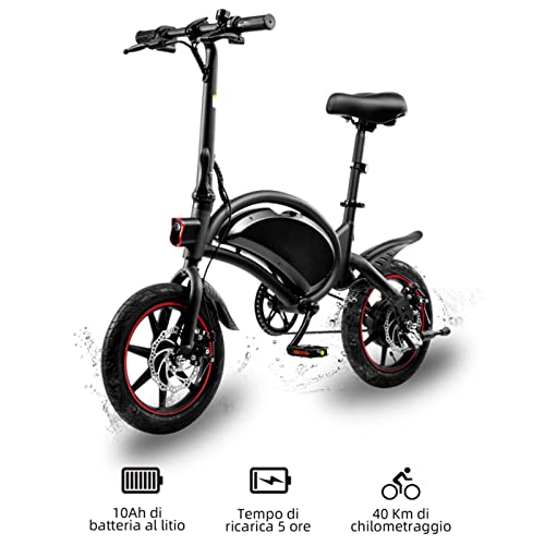 Bicicleta eléctrica plegable, motor eléctrico de 250 W, neumáticos de 14 pulgadas, ajuste de 3 modos de trabajo, amortiguador central, bicicleta eléctrica de viaje al aire libre