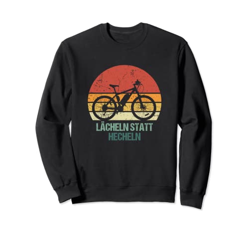 Bicicleta eléctrica retro con diseño de sonrisa en lugar de acariciar. Sudadera