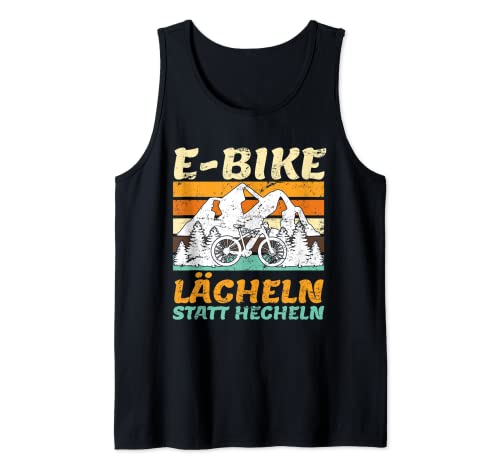 Bicicleta eléctrica sonriente en lugar de pedalear, regalo vintage Camiseta sin Mangas