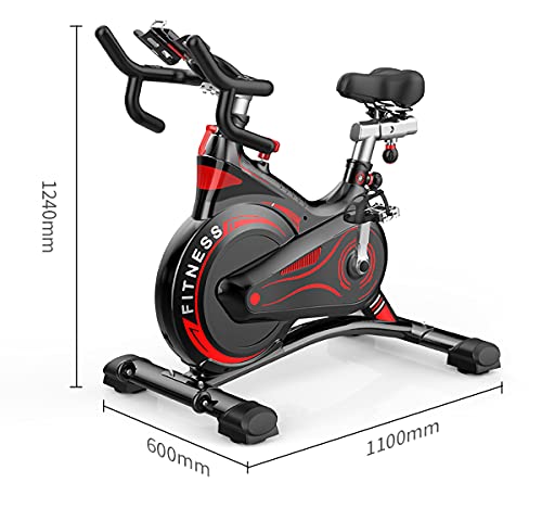 Bicicleta estática de resistencia magnética resistencia regulable, Bici de entrenamiento fitness con sillín ajustable, pulsómetro y pantalla LCD (Negro)