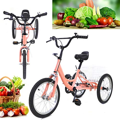 Bicicleta infantil de 16 pulgadas para niña, triciclo de 3 ruedas, para niños a partir de 7 – 10 años