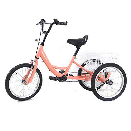 Bicicleta infantil de 16 pulgadas para niña, triciclo de 3 ruedas, para niños a partir de 7 – 10 años
