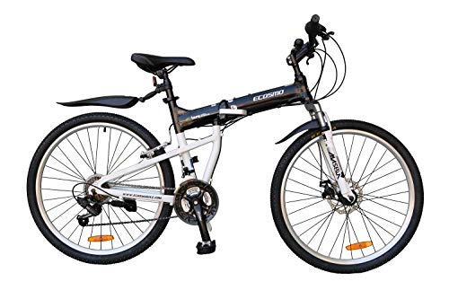 Bicicleta Mtb Plegable Ecosmo 26Af18Bl con Ruedas de 26", Marco de Aluminio, Cambios Shimano