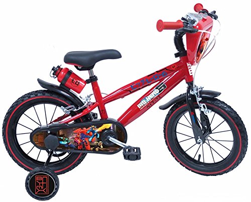 Bicicleta Niño Mickey Mouse con Barra de Aprendizaje 10 pulg Rojo