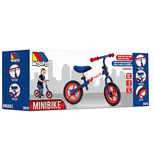 Bicicleta sin Pedales Minibike Molto - sin Casco. con sillín y Manillar Regulables (Azul)