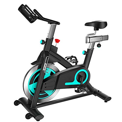 Bicicleta Spinning Bicicleta Estatica para El Hogar 15Kg Volante Silencioso Transmisión por Correa Control Magnético Resistencia Multifuncional con Portabidón/Soporte para Teléfono Móvil