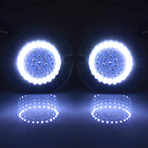 BID4ZE Juego de luces de señales de giro delanteras con enchufe LED 1157 de estilo plano de 3 1/4"compatible con Harley Davidson Softail Dyna Sportster Glide