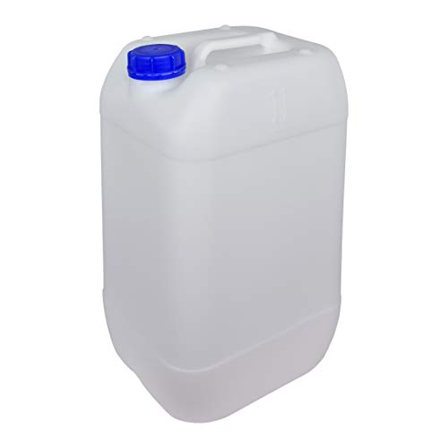 Bidón Garrafa Plástico 25 litros apilable. Apta para uso alimentario como depósito contenedor de agua potable. Homologación para transporte ADR. (2 Unidades)