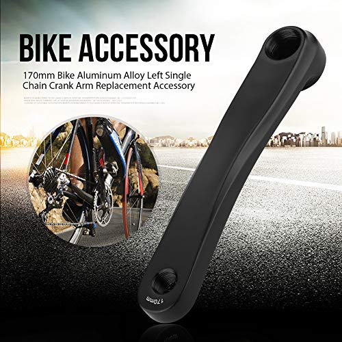 Bike Crank Arm 170mm Aleación De Aluminio Bicicleta Mano Izquierda Manivela Conjunto De Cadena para MTB Road Mountain Bicycle(Rhombic Hole-Negro)