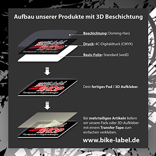 BIKE-label 502860-VA - Protector para depósito de moto con ojos malvados y ojos malvados, color amarillo neón