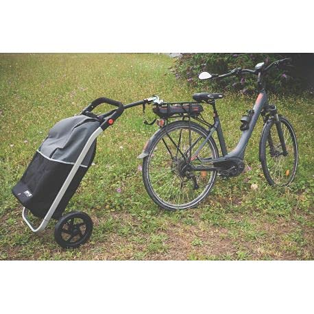 BIKE ORIGINAL Shopping Trailer - Carrito Unisex, Color Negro y Gris, Talla única