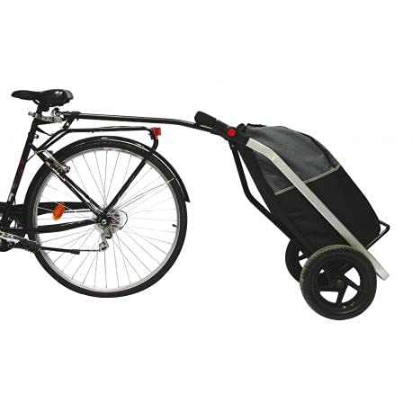 BIKE ORIGINAL Shopping Trailer - Carrito Unisex, Color Negro y Gris, Talla única