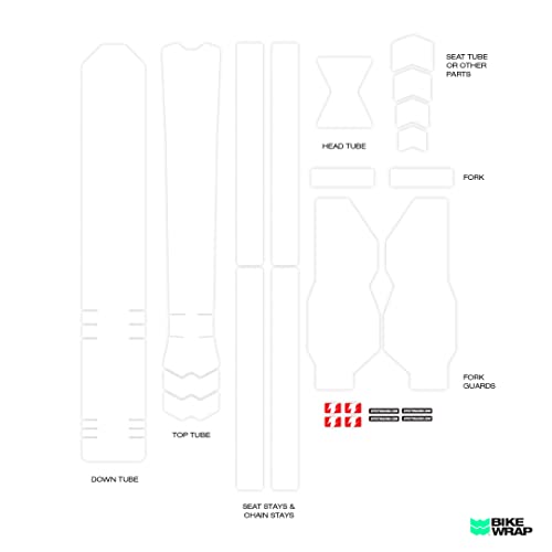 BIKE WRAP Kit de protección de cuadro y horquilla para bicicleta MTB universal transparente mate