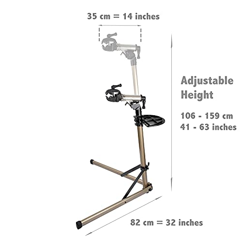 Bikehand E - Soporte de reparación de bicicletas (máximo 100 libras) - Soporte de trabajo para mecánicos de bicicleta portátil para el hogar