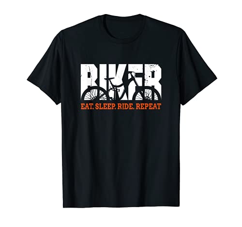 Biker Eat Sleep Ride Repeat Mountainbike Bicicleta MTB Camiseta