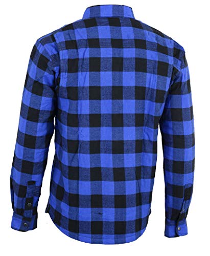 Bikers Gear Australia - Camisa protectora de franela para motocicleta con forro de aramida multicolor Azul y negro. xx-large