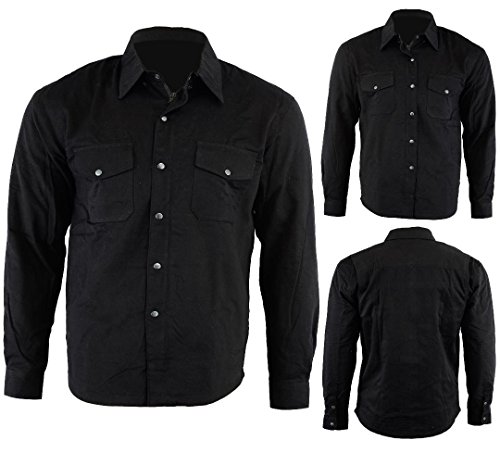 Bikers Gear Australia - Camisa protectora de franela para motocicleta con forro de aramida negro negro xx-large