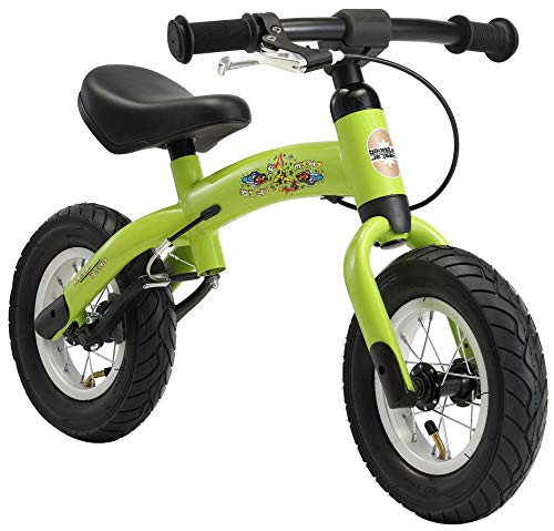 BIKESTAR 2-en-1 Bicicleta sin Pedales para niños y niñas 2-3 años | Bici con Ruedas de 10" Edición Sport | Verde