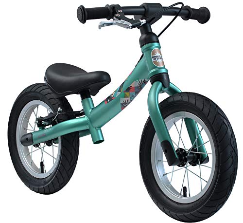 BIKESTAR 2-en-1 Bicicleta sin Pedales para niños y niñas 3-4 años | Bici con Ruedas de 12" Edición Sport | Verde