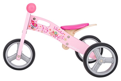 BIKESTAR 2 in 1 Bicicleta sin Pedales Madera para niños y niñas Bici Ajustable 7 Pulgadas | Bicicleta y Triciclo Mini a Partir de 1-1,5 años | 7" Edición Sport Rosa